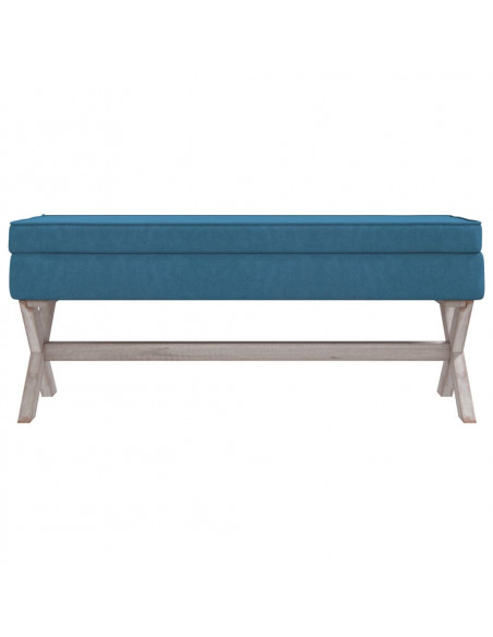 Sgabello Portaoggetti Blu 110x45x49 cm in Velluto