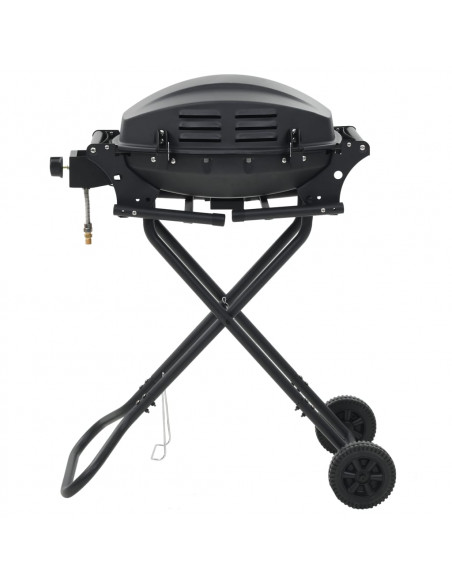 Barbecue e Griglia a Gas Portatile con Fornello Nero