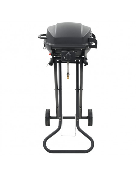 Barbecue e Griglia a Gas Portatile con Fornello Nero