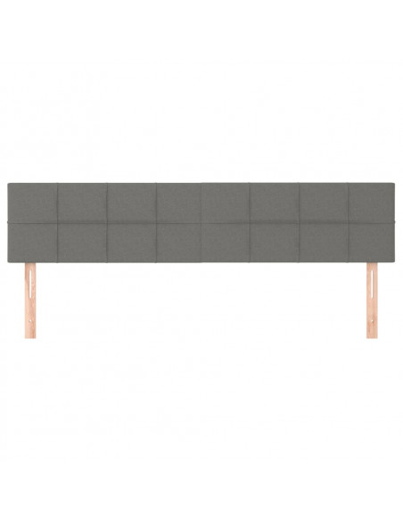 Testiera 2 pz Grigio Scuro 80x5x78/88 cm in Tessuto
