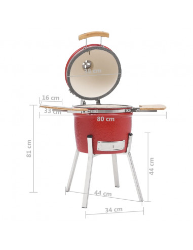 Griglia Barbecue Kamado Affumicatore in Ceramica 81 cm