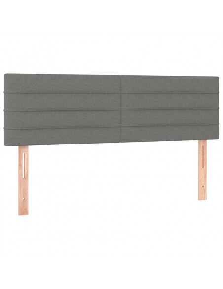 Testiere 2 pz Grigio Scuro 72x5x78/88 cm in Tessuto