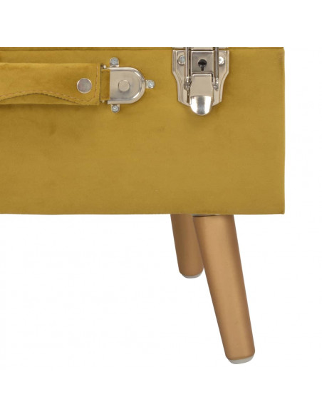 Sgabelli Portaoggetti 3 pz Giallo Senape in Velluto
