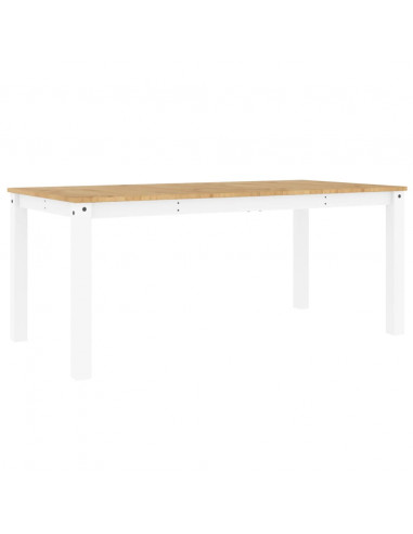 Tavolo da Pranzo Panama Bianco 180x90x75 cm Legno Massello Pino