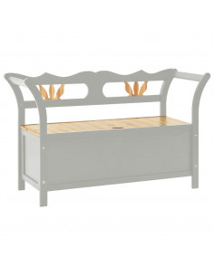 Panca Grigia 107x45x75,5 cm Legno Massello di Abete 2