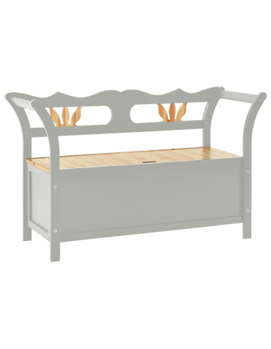 Panca Grigia 107x45x75,5 cm Legno Massello di Abete