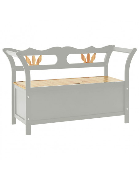 Panca Grigia 107x45x75,5 cm Legno Massello di Abete