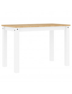 Tavolo da Pranzo Panama Bianco 117x60x75 cm Legno Massello Pino 2