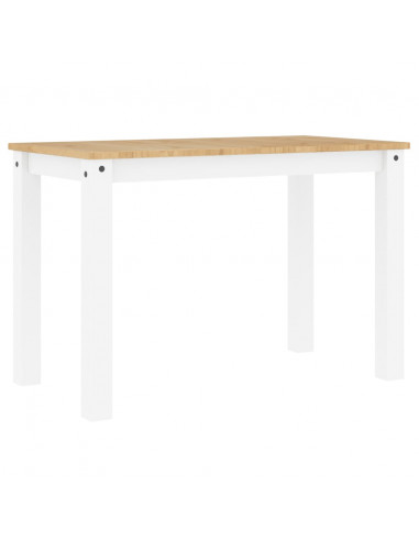 Tavolo da Pranzo Panama Bianco 117x60x75 cm Legno Massello Pino