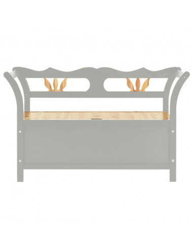 Panca Grigia 107x45x75,5 cm Legno Massello di Abete