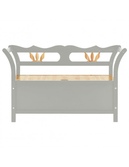 Panca Grigia 107x45x75,5 cm Legno Massello di Abete