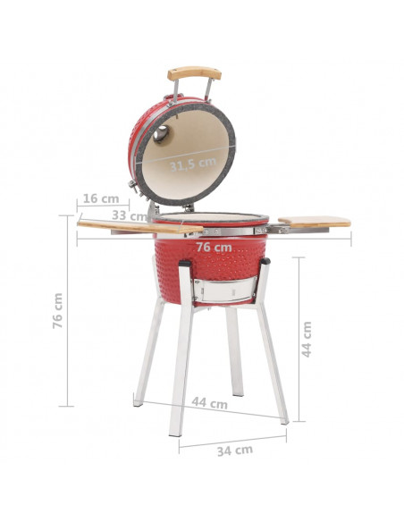 Griglia Barbecue Kamado Affumicatore in Ceramica 76 cm