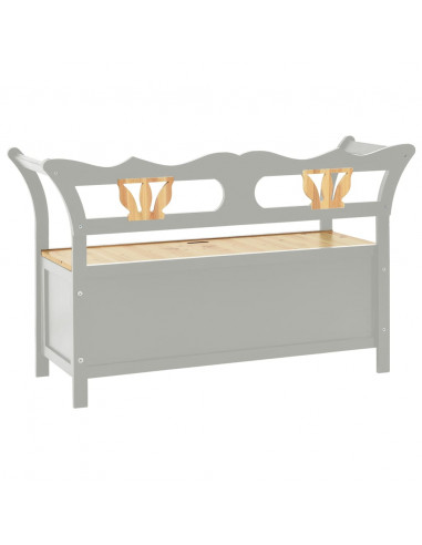 Panca Grigia 107x45x75,5 cm Legno Massello di Abete