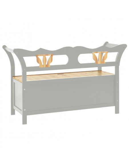Panca Grigia 107x45x75,5 cm Legno Massello di Abete
