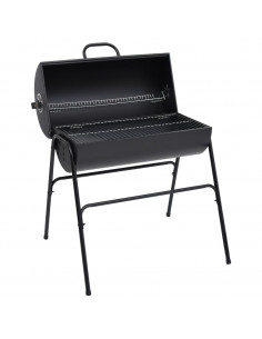 Barbecue a Barile 2 Griglie di Cottura Nero 80x95x90 cm Acciaio 2