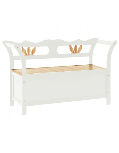 Panca Bianca 107x45x75,5 cm Legno Massello di Abete