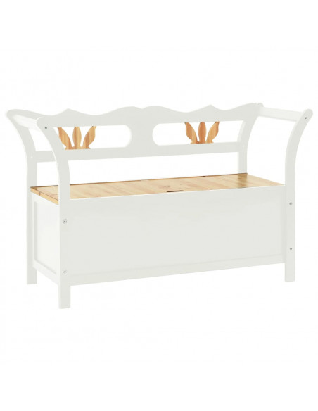 Panca Bianca 107x45x75,5 cm Legno Massello di Abete