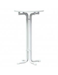 Tavolo da Pranzo Bianco Ø60x110 cm Legno Multistrato e Acciaio 2