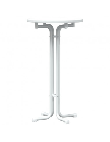 Tavolo da Pranzo Bianco Ø60x110 cm Legno Multistrato e Acciaio