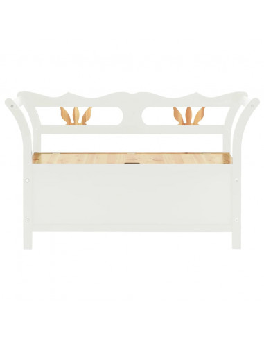 Panca Bianca 107x45x75,5 cm Legno Massello di Abete