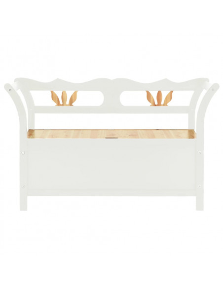 Panca Bianca 107x45x75,5 cm Legno Massello di Abete