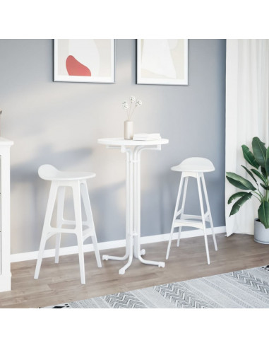 Tavolo da Pranzo Bianco Ø60x110 cm Legno Multistrato e Acciaio