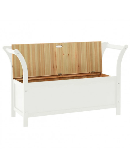Panca Bianca 107x45x75,5 cm Legno Massello di Abete