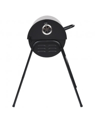 Barbecue a Barile 2 Griglie di Cottura Nero 80x95x90 cm Acciaio