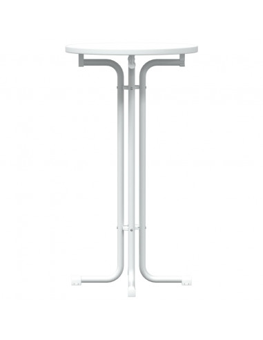 Tavolo da Pranzo Bianco Ø60x110 cm Legno Multistrato e Acciaio