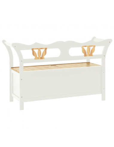 Panca Bianca 107x45x75,5 cm Legno Massello di Abete