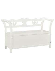 Panca Bianca 107x45x75,5 cm Legno Massello di Abete 2