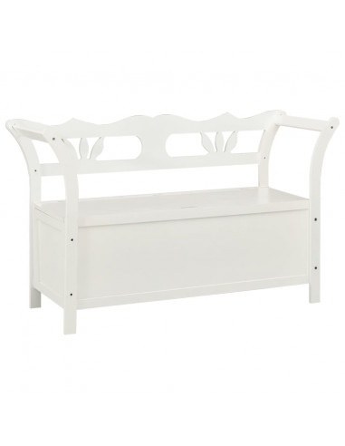 Panca Bianca 107x45x75,5 cm Legno Massello di Abete