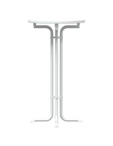 Tavolo da Pranzo Bianco Ø60x110 cm Legno Multistrato e Acciaio