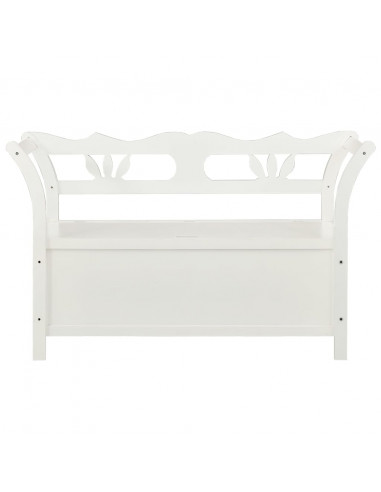 Panca Bianca 107x45x75,5 cm Legno Massello di Abete