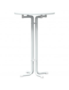 Tavolo da Pranzo Bianco Ø70x110 cm Legno Multistrato e Acciaio 2