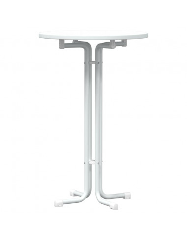 Tavolo da Pranzo Bianco Ø70x110 cm Legno Multistrato e Acciaio