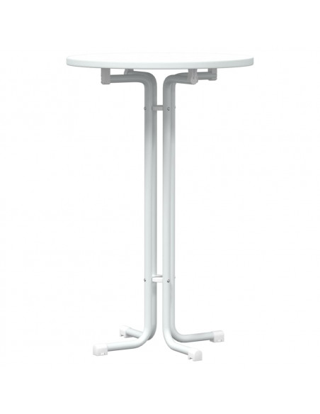 Tavolo da Pranzo Bianco Ø70x110 cm Legno Multistrato e Acciaio
