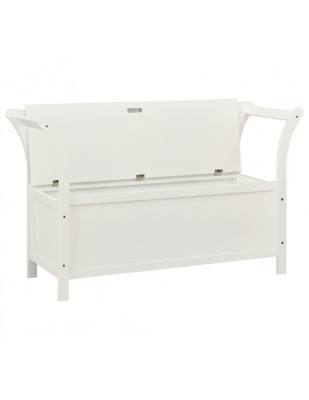 Panca Bianca 107x45x75,5 cm Legno Massello di Abete