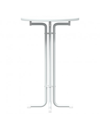 Tavolo da Pranzo Bianco Ø70x110 cm Legno Multistrato e Acciaio