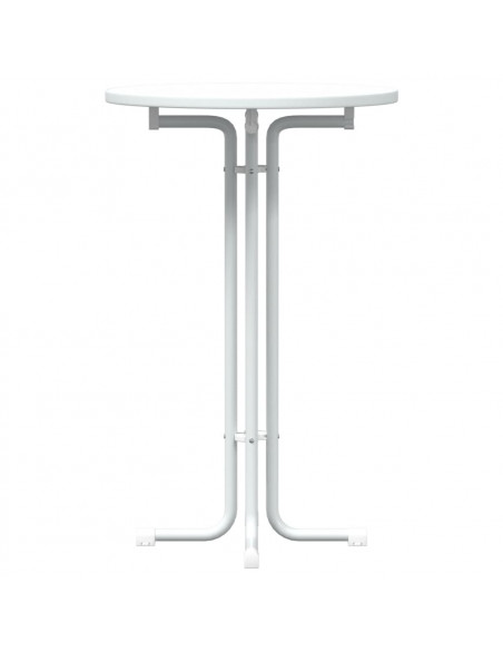 Tavolo da Pranzo Bianco Ø70x110 cm Legno Multistrato e Acciaio
