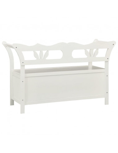 Panca Bianca 107x45x75,5 cm Legno Massello di Abete