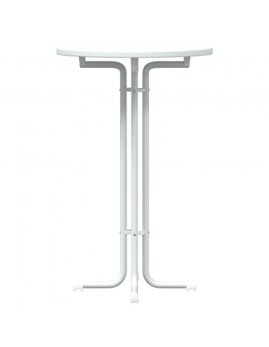 Tavolo da Pranzo Bianco Ø70x110 cm Legno Multistrato e Acciaio