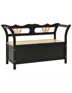 Panca Nera 107x45x75,5 cm Legno Massello di Abete 2