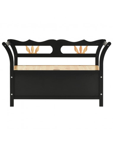 Panca Nera 107x45x75,5 cm Legno Massello di Abete