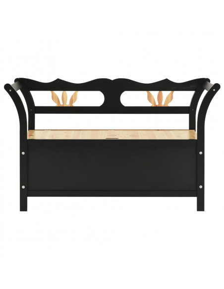 Panca Nera 107x45x75,5 cm Legno Massello di Abete