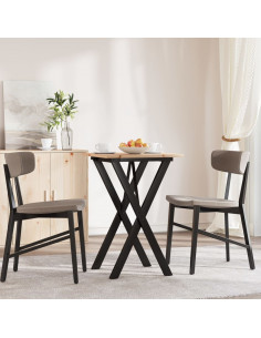 Tavolo da Pranzo Telaio a X 50x50x75 cm Legno Pino e Acciaio 2