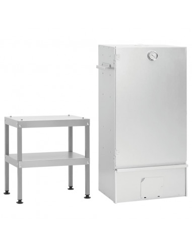 Forno Affumicatore BBQ con Tavolino in Acciaio Zincato