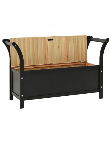 Panca Nera 107x45x75,5 cm Legno Massello di Abete