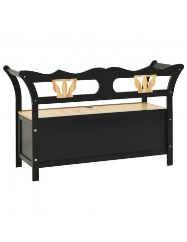 Panca Nera 107x45x75,5 cm Legno Massello di Abete