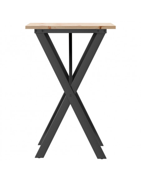 Tavolo da Pranzo Telaio a X 50x50x75 cm Legno Pino e Acciaio